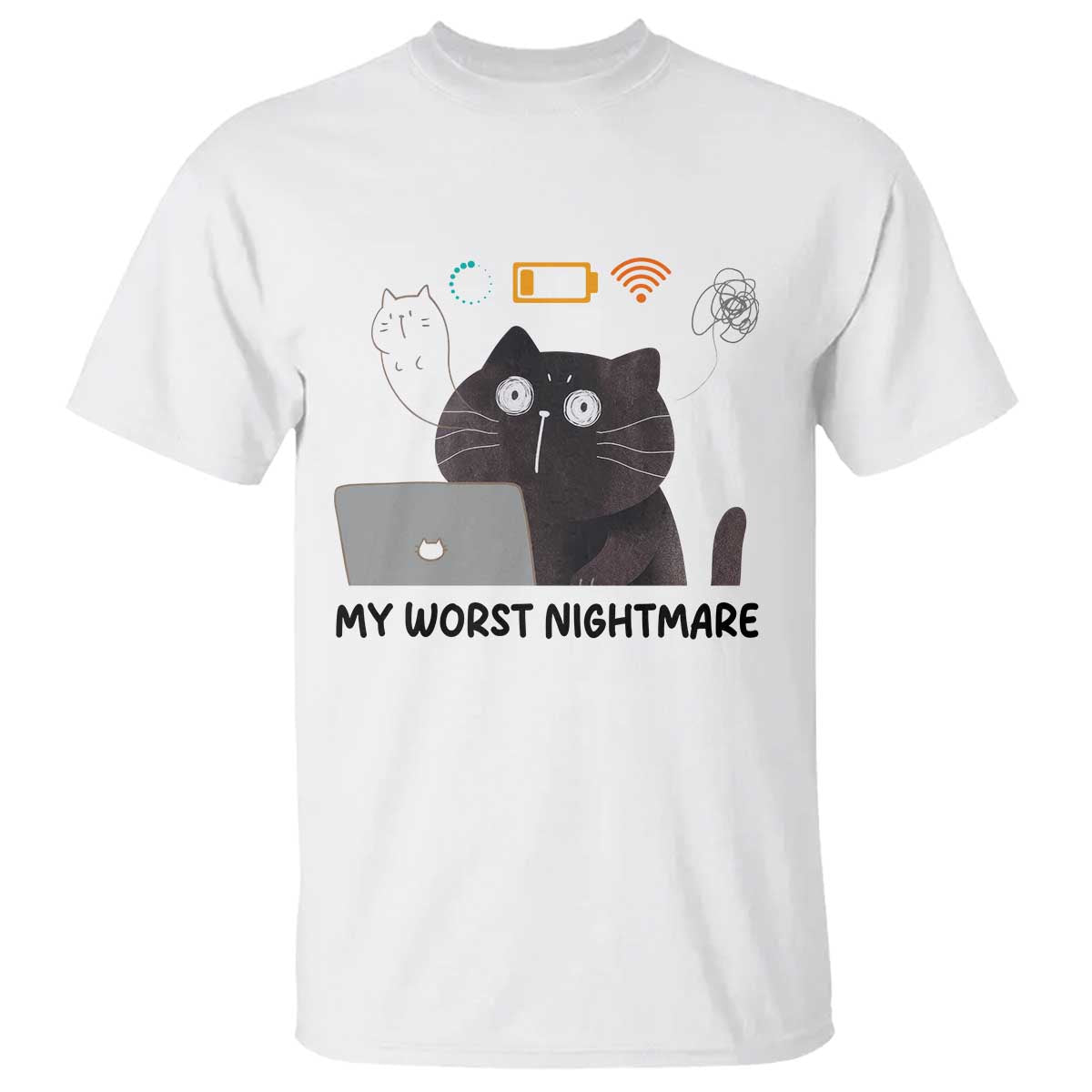 My Worst Nightmare T Shirt Funny Cat Gaming Wifi Loading Hurmor - Wonder Print Shop