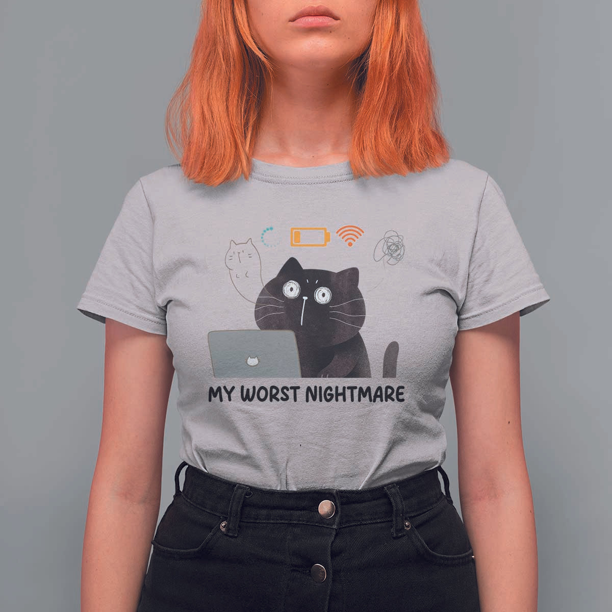 My Worst Nightmare T Shirt For Women Funny Cat Gaming Wifi Loading Hurmor - Wonder Print Shop