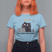 My Worst Nightmare T Shirt For Women Funny Cat Gaming Wifi Loading Hurmor - Wonder Print Shop