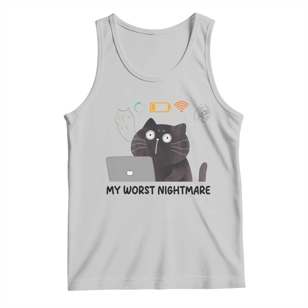 My Worst Nightmare Tank Top Funny Cat Gaming Wifi Loading Hurmor - Wonder Print Shop