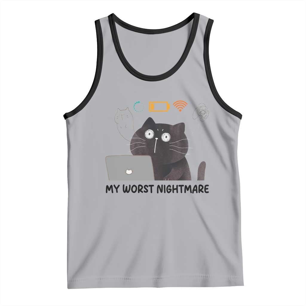 My Worst Nightmare Tank Top Funny Cat Gaming Wifi Loading Hurmor - Wonder Print Shop