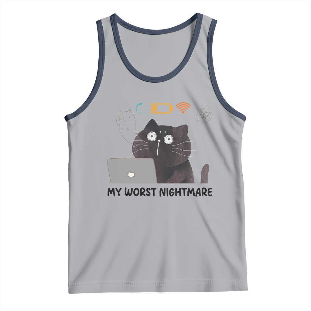 My Worst Nightmare Tank Top Funny Cat Gaming Wifi Loading Hurmor - Wonder Print Shop