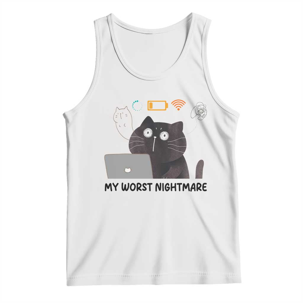 My Worst Nightmare Tank Top Funny Cat Gaming Wifi Loading Hurmor - Wonder Print Shop