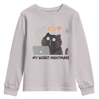 My Worst Nightmare Youth Sweatshirt Funny Cat Gaming Wifi Loading Hurmor - Wonder Print Shop