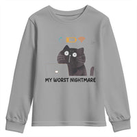 My Worst Nightmare Youth Sweatshirt Funny Cat Gaming Wifi Loading Hurmor - Wonder Print Shop