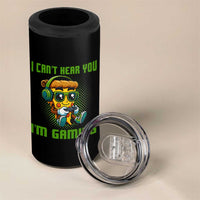 Funny Pizza Video Gaming 4 in 1 Can Cooler Tumbler I Can Not Hear You I Am Gaming