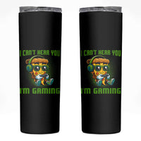 Funny Pizza Video Gaming Skinny Tumbler I Can Not Hear You I Am Gaming