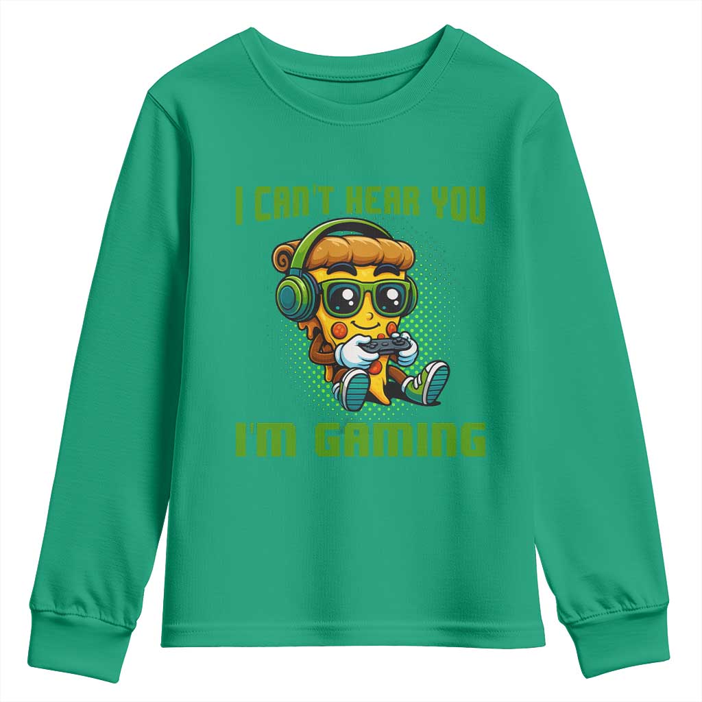 Funny Pizza Video Gaming Youth Sweatshirt I Can Not Hear You I Am Gaming - Wonder Print Shop