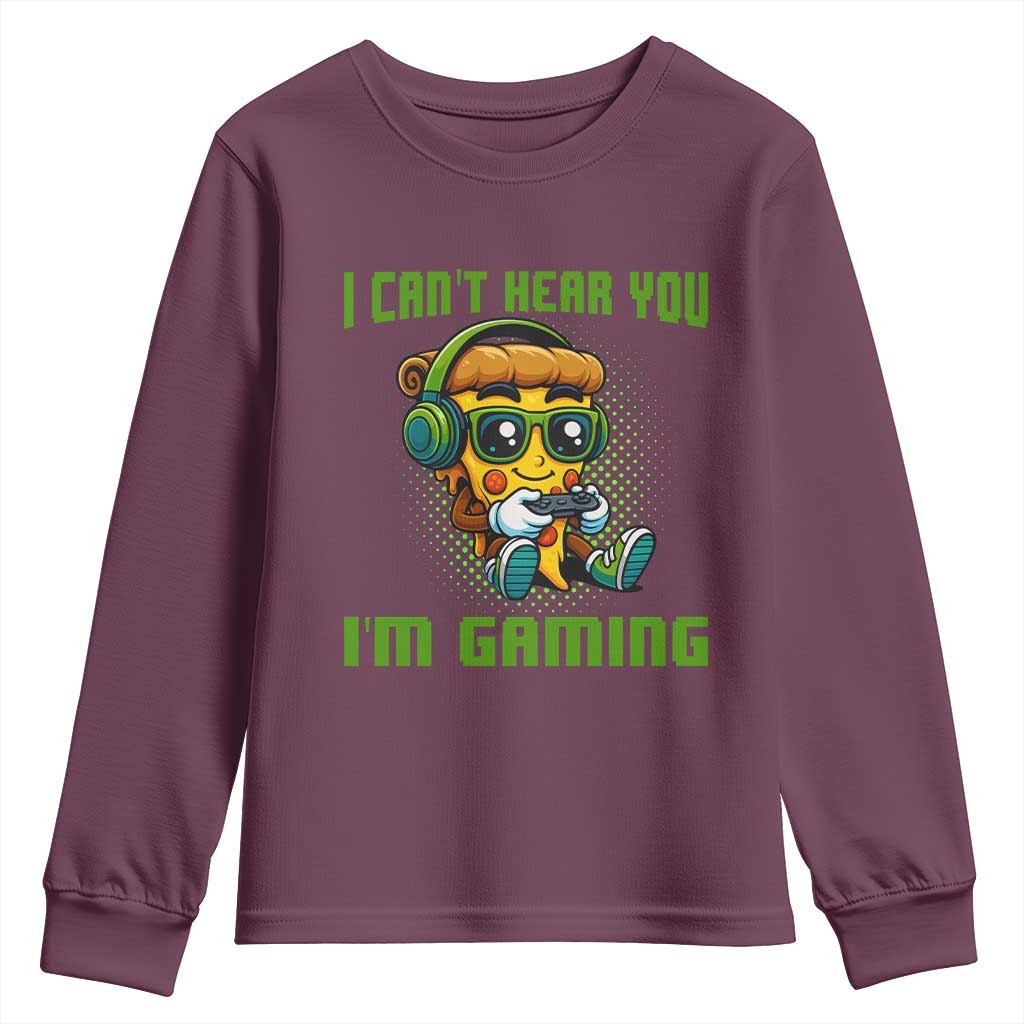 Funny Pizza Video Gaming Youth Sweatshirt I Can Not Hear You I Am Gaming - Wonder Print Shop