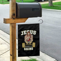Funny Jesus Gym Garden Flag Hallowed Be Thy Gains - Wonder Print Shop
