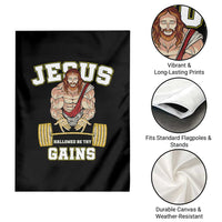 Funny Jesus Gym Garden Flag Hallowed Be Thy Gains - Wonder Print Shop