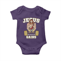 Funny Jesus Gym Baby Onesie Hallowed Be Thy Gains - Wonder Print Shop
