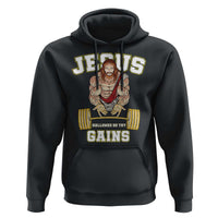 Funny Jesus Gym Hoodie Hallowed Be Thy Gains - Wonder Print Shop