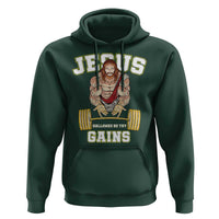 Funny Jesus Gym Hoodie Hallowed Be Thy Gains - Wonder Print Shop