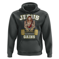 Funny Jesus Gym Hoodie Hallowed Be Thy Gains - Wonder Print Shop