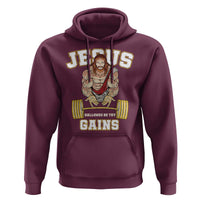 Funny Jesus Gym Hoodie Hallowed Be Thy Gains - Wonder Print Shop