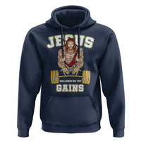 Funny Jesus Gym Hoodie Hallowed Be Thy Gains - Wonder Print Shop