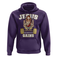 Funny Jesus Gym Hoodie Hallowed Be Thy Gains - Wonder Print Shop
