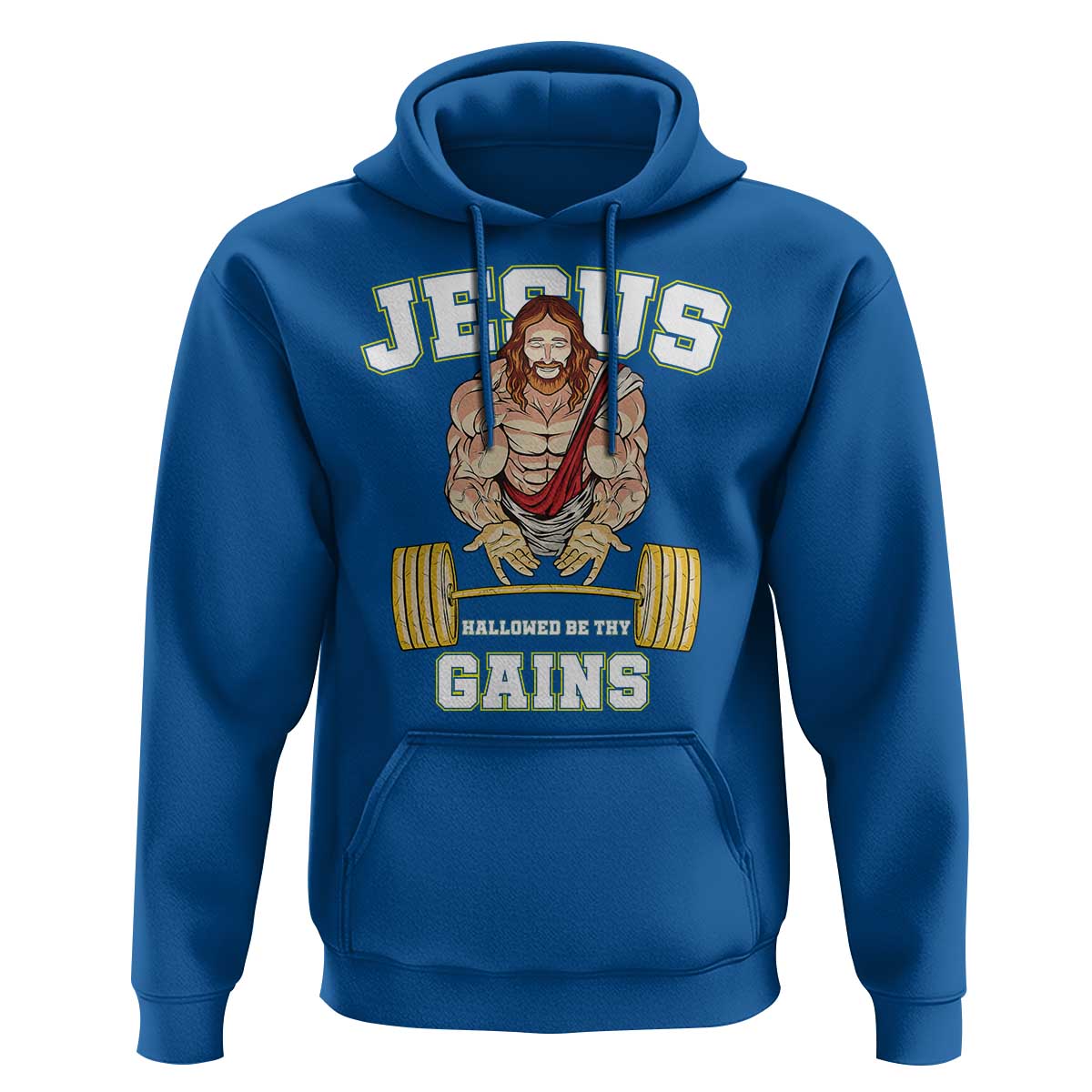 Funny Jesus Gym Hoodie Hallowed Be Thy Gains - Wonder Print Shop