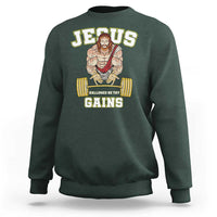 Funny Jesus Gym Sweatshirt Hallowed Be Thy Gains - Wonder Print Shop