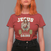 Funny Jesus Gym T Shirt For Women Hallowed Be Thy Gains - Wonder Print Shop
