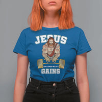 Funny Jesus Gym T Shirt For Women Hallowed Be Thy Gains - Wonder Print Shop