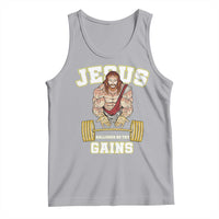 Funny Jesus Gym Tank Top Hallowed Be Thy Gains - Wonder Print Shop