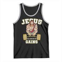 Funny Jesus Gym Tank Top Hallowed Be Thy Gains - Wonder Print Shop