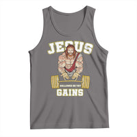 Funny Jesus Gym Tank Top Hallowed Be Thy Gains - Wonder Print Shop