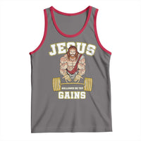 Funny Jesus Gym Tank Top Hallowed Be Thy Gains - Wonder Print Shop
