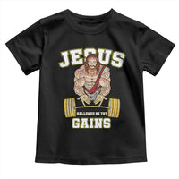 Funny Jesus Gym Toddler T Shirt Hallowed Be Thy Gains - Wonder Print Shop