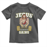 Funny Jesus Gym Toddler T Shirt Hallowed Be Thy Gains - Wonder Print Shop