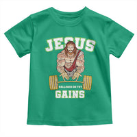 Funny Jesus Gym Toddler T Shirt Hallowed Be Thy Gains - Wonder Print Shop
