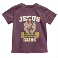 Funny Jesus Gym Toddler T Shirt Hallowed Be Thy Gains - Wonder Print Shop