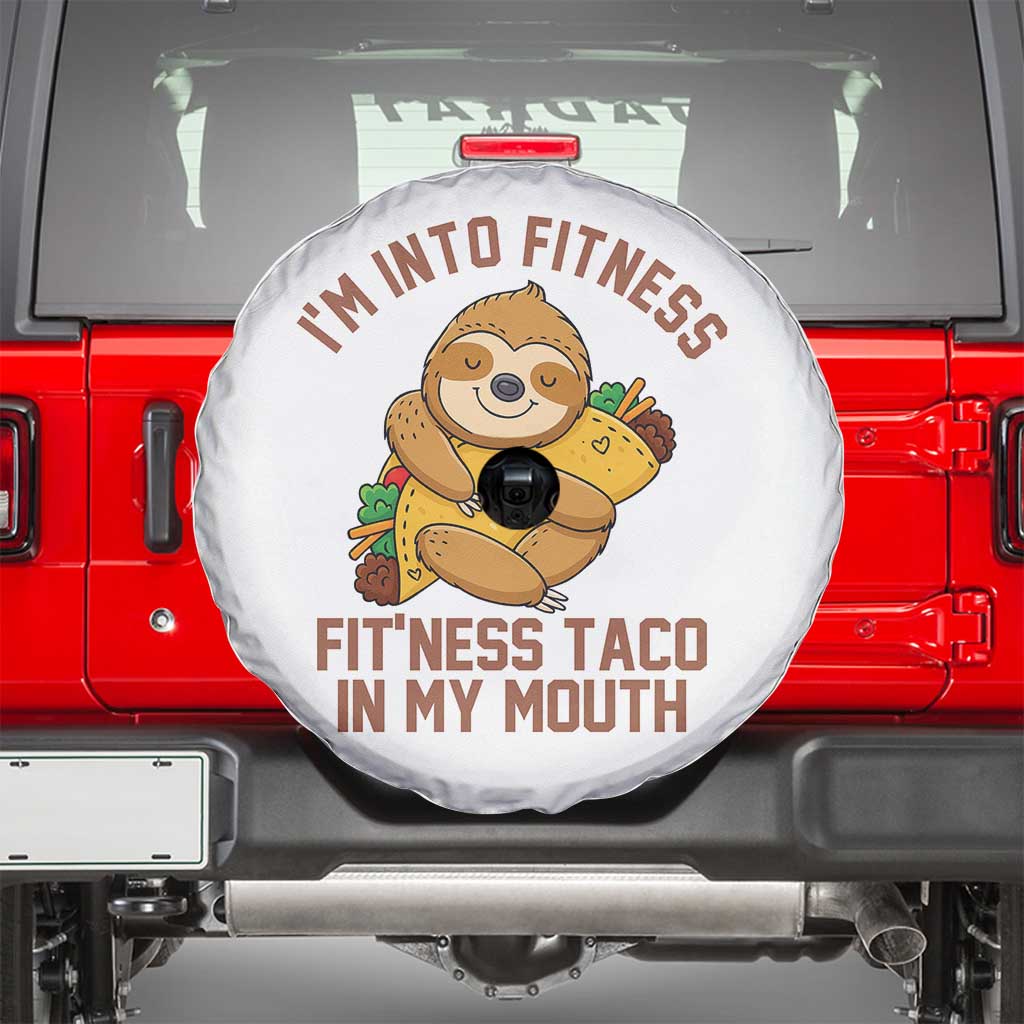 Funny Sloth Taco Gym Spare Tire Cover I'm Into Fitness Taco In My Mouth - Wonder Print Shop