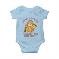 Funny Sloth Taco Gym Baby Onesie I'm Into Fitness Taco In My Mouth - Wonder Print Shop