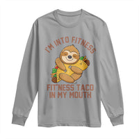 Funny Sloth Taco Gym Long Sleeve Shirt I'm Into Fitness Taco In My Mouth - Wonder Print Shop