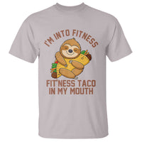 Funny Sloth Taco Gym T Shirt I'm Into Fitness Taco In My Mouth - Wonder Print Shop