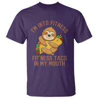 Funny Sloth Taco Gym T Shirt I'm Into Fitness Taco In My Mouth - Wonder Print Shop