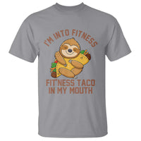 Funny Sloth Taco Gym T Shirt I'm Into Fitness Taco In My Mouth - Wonder Print Shop