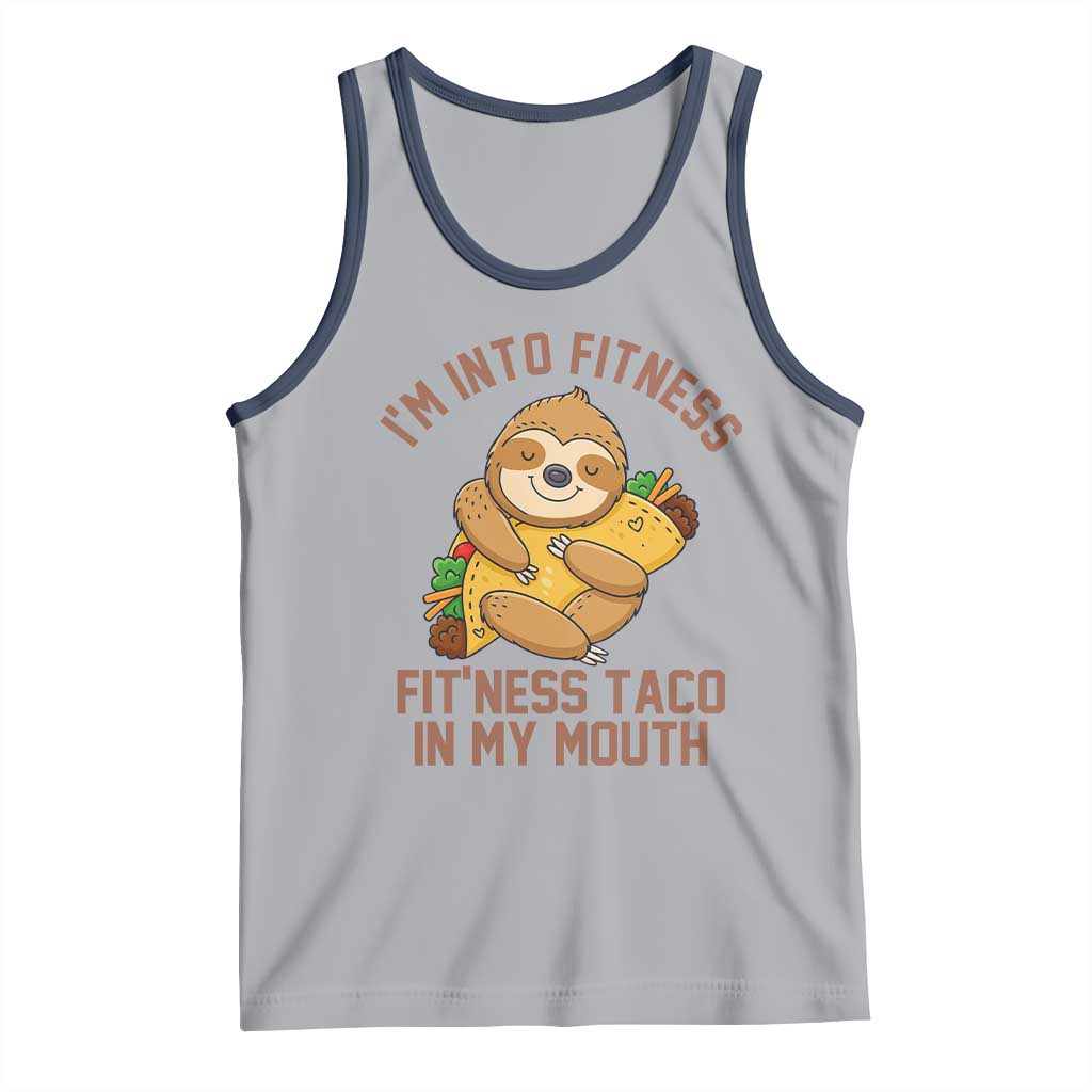 Funny Sloth Taco Gym Tank Top I'm Into Fitness Taco In My Mouth - Wonder Print Shop