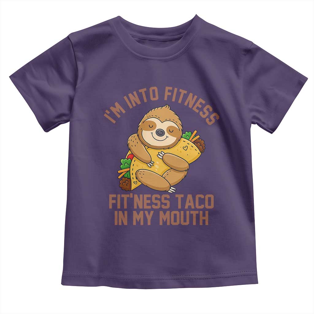 Funny Sloth Taco Gym Toddler T Shirt I'm Into Fitness Taco In My Mouth - Wonder Print Shop