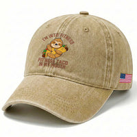 Funny Sloth Taco Gym Washed Cotton Baseball Cap I'm Into Fitness Taco In My Mouth