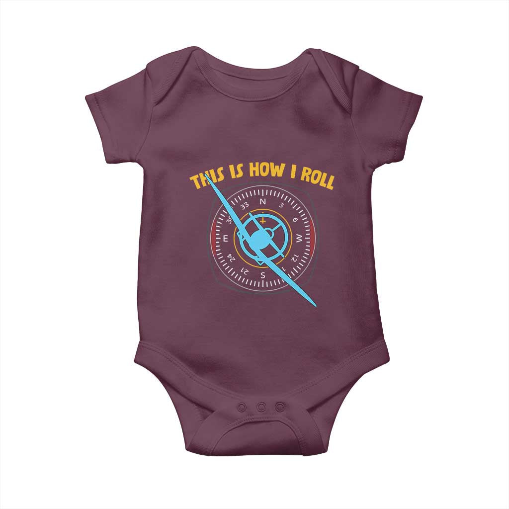 Funny Pilot Aviation Airplane Baby Onesie This Is How We Roll - Wonder Print Shop