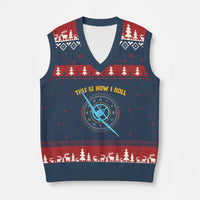 Funny Pilot Aviation Airplane V-Neck Knit Sweater Vest This Is How We Roll - Wonder Print Shop