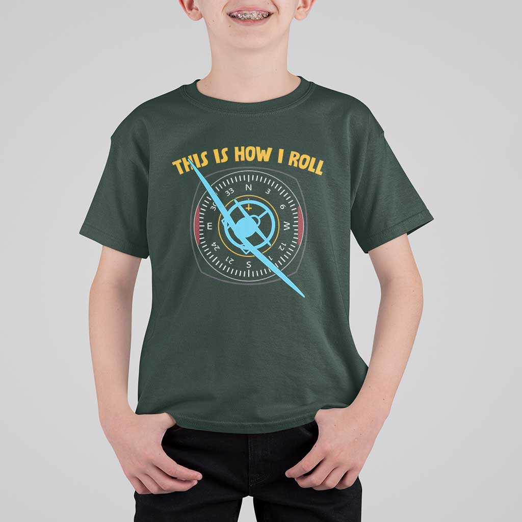 Funny Pilot Aviation Airplane T Shirt For Kid This Is How We Roll - Wonder Print Shop