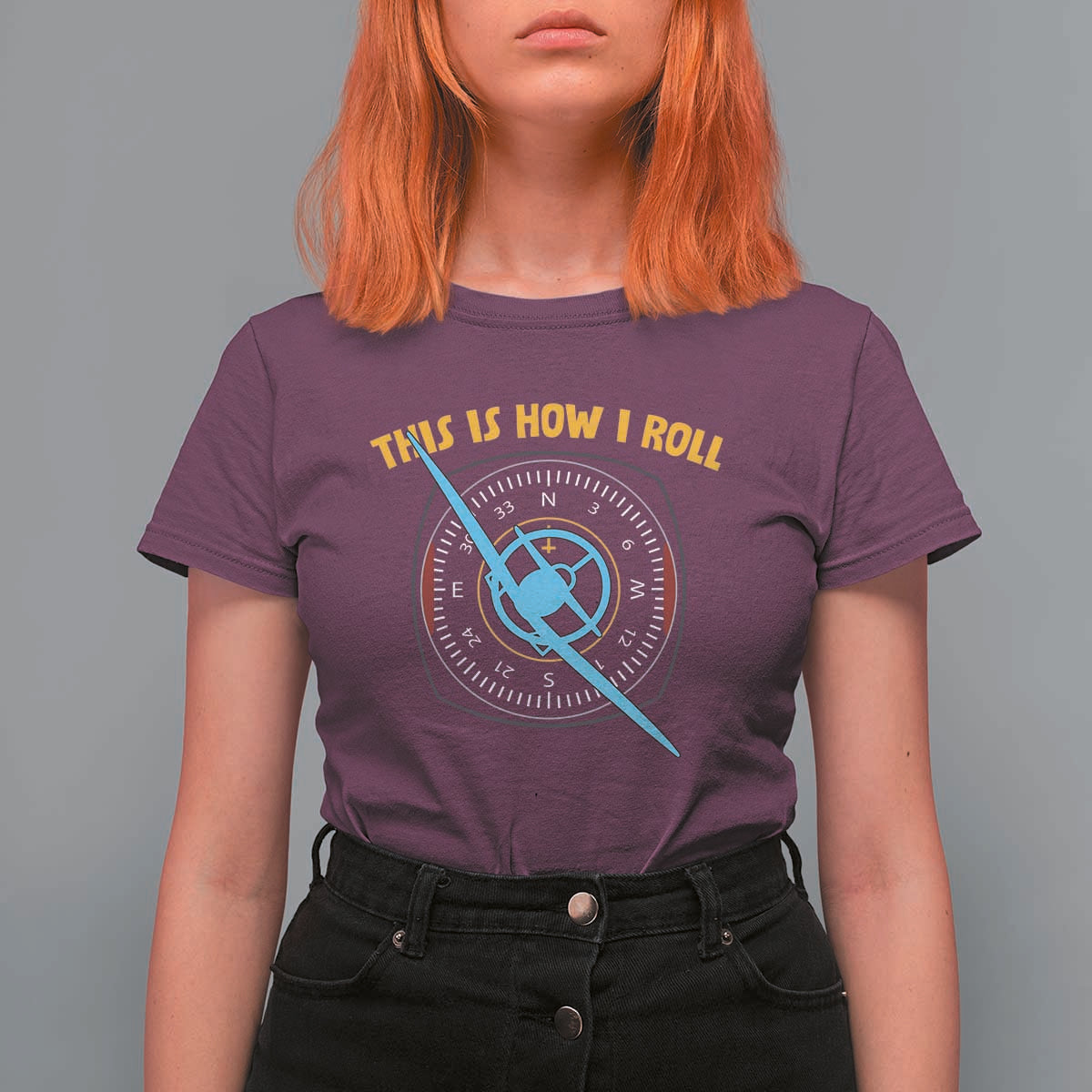 Funny Pilot Aviation Airplane T Shirt For Women This Is How We Roll - Wonder Print Shop