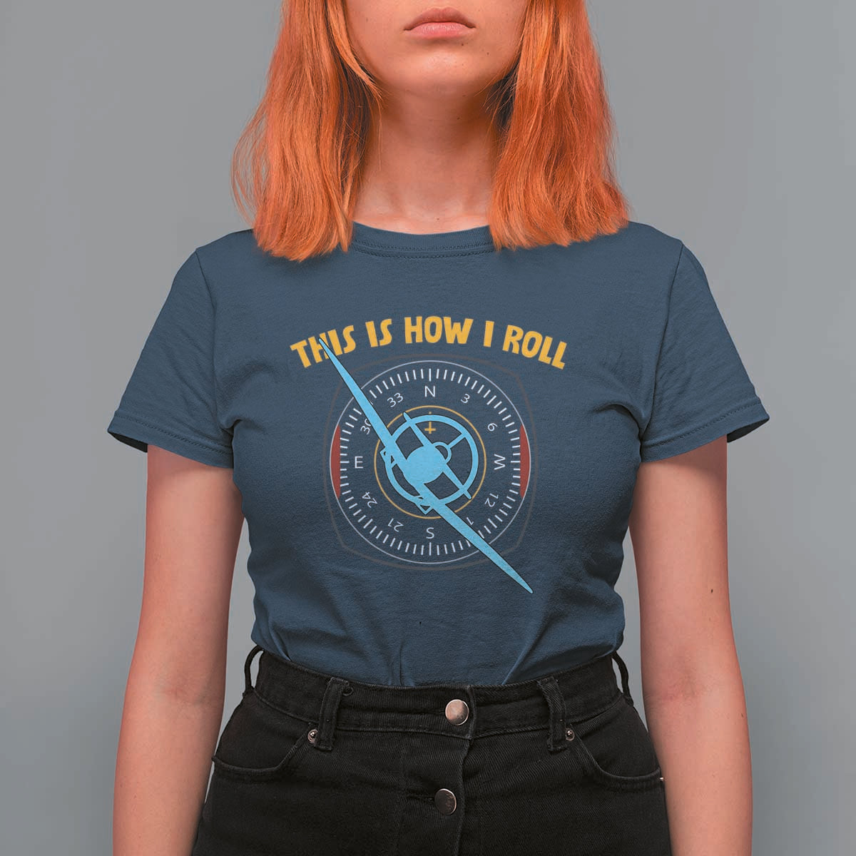 Funny Pilot Aviation Airplane T Shirt For Women This Is How We Roll - Wonder Print Shop