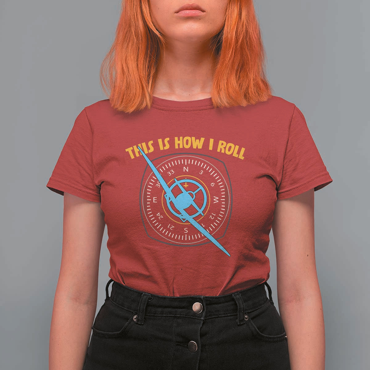 Funny Pilot Aviation Airplane T Shirt For Women This Is How We Roll - Wonder Print Shop
