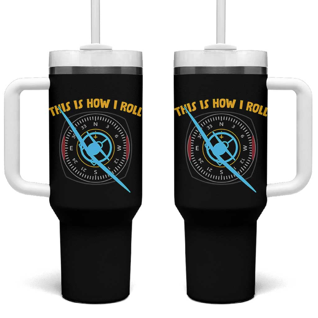 Funny Pilot Aviation Airplane Tumbler With Handle This Is How We Roll - Wonder Print Shop